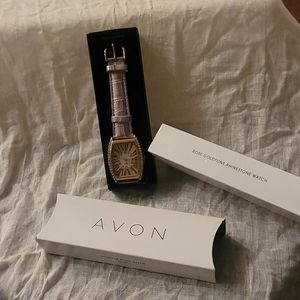 Avon Rose Gold tone Rhinestone Watch